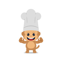 Cute chef monkey costume cartoon
