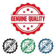 GENUINE QUALITY Rubber Stamp. vector illustration.