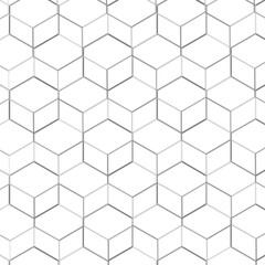 hexagon geometric line grid pattern vector background, vector seamless pattern, repeating geometric elements. stylish monochrome background design.