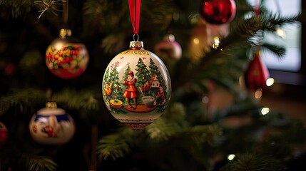 Festive decorations, sentimental keepsakes, family bonding, tree embellishment, holiday nostalgia, meaningful adornments. Generated by AI.