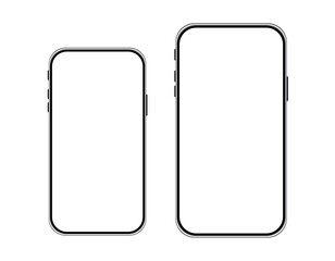 Illustration of a mini smartphone next  to a regular size modern phone