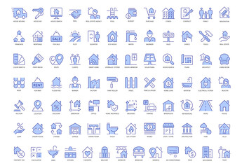 Real Estate 85 Blue Icons Set
