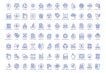 Ecology Energy 85 Blue Icons Set