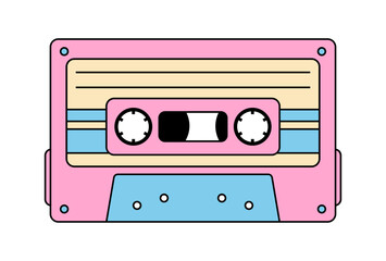 vector illustration of a cassette tape isolated on white for banners, cards, flyers, social media wallpapers, etc.