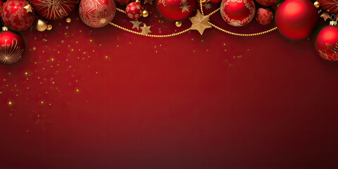 christmas template red with christmas decoration