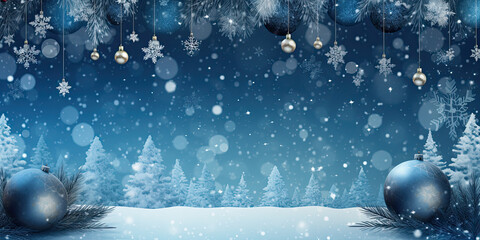 Fototapeta na wymiar christmas template snowy cold with snowflakes