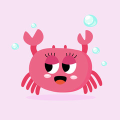 Vector sea animal crab clipart illustration