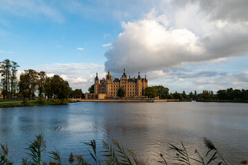 Schwerin, Mecklenburg-Vorpommern, Germany - Schwerin Castle  during the sunset, magic view