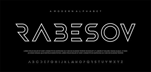 letters font Elegant awesome minimalist geometric typeface design
