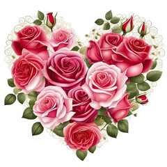 Heart of roses on a white (isolated) background .png
