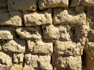 Close-up of wall made of stacked stones
