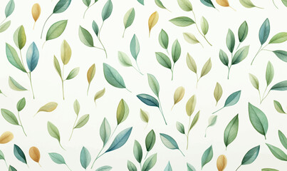 watercolor background, texture, green leaves