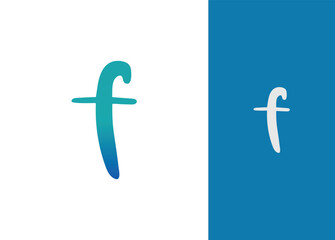 Obraz premium logo letter f blue