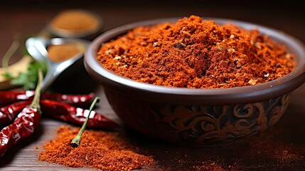 Fiery Aleppo pepper enriches culinary creations with an inviting aroma and a layer of flavor complexity. Culinary enrichment, versatile seasoning, aromatic depth, natural spice. Generated by AI.