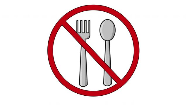 animated video of prohibited icons and fork
