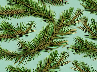 Obraz premium 3D fir branch on vintage painted background