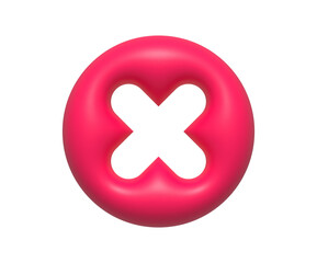 Obraz premium 3d close cross minimal heart icon. 3d illustration