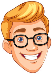 Man wearing glasses smiling head