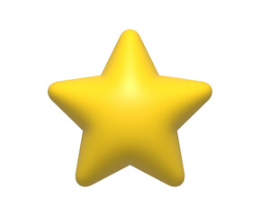 3d star premium minimal heart icon. 3d illustration