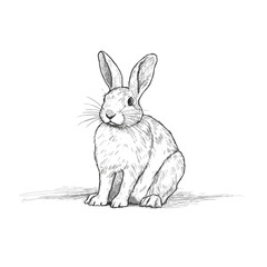 Rabbit buck hand-drawn illustration. Rabbit buck. Vector doodle style cartoon illustration
