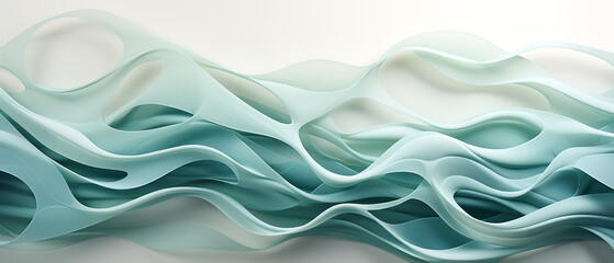 3D High Tech Panoramic Background with Branching Celadon