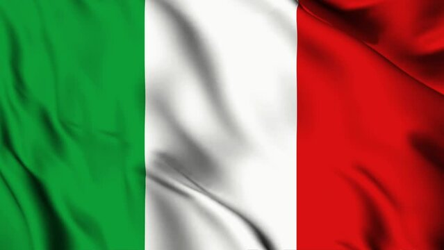Italy waving flag 4K animation video. Italy waving flag seamless looping animation