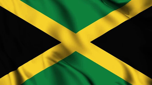 Jamaica waving flag 4K animation video. Jamaica waving flag seamless looping animation