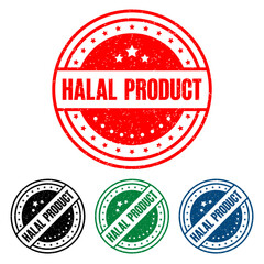 HALAL PRODUCT Rubber Stamp. vector illustration.