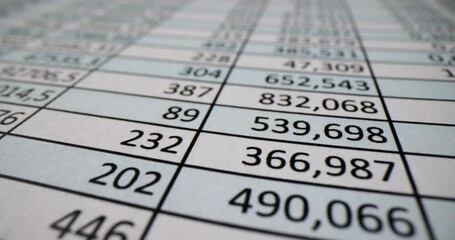 Financial report and business document closeup. Business budget