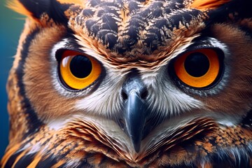 Owl headshot with closeup of face.