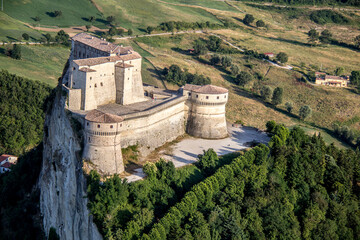 Castello Rocca di San Leo, Emilia Romagna, Italia - obrazy, fototapety, plakaty