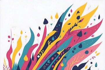 Obraz premium Cartoon spring flowers background. AI generated illustration