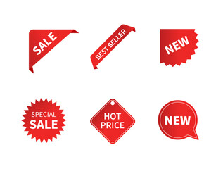 Sale labels isolated on white background. sale tags. Ribbon sale banners. Vector illustration