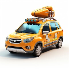 Rideshares , Cartoon 3D, Isolated On White Background, Hd Illustration