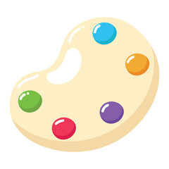 Cartoon colourful palette for artist. School and office supplies for kids. Vector illustraton