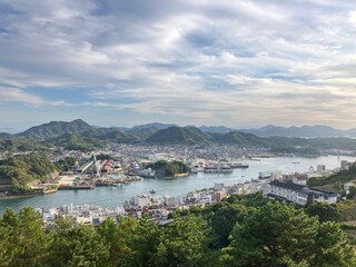 尾道・夕暮れ・海・島・空
