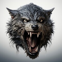 Fototapeta premium Werewolf Fangs Cartoon 3D, Cartoon 3D, Isolated On White Background, Hd Illustration