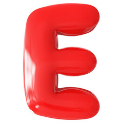 Red Letter E Font Bubble