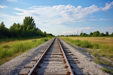 Fototapeta premium an abandoned railway line stretching into the distance