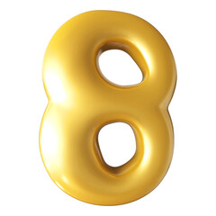 Yellow Number 8 Bubble