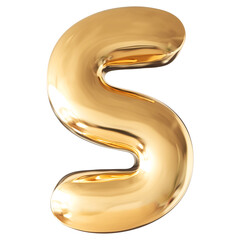 Gold Letter S Font Bubble