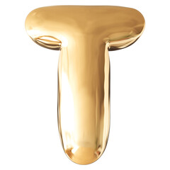 Gold Letter T Font Bubble