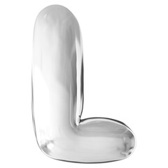 Silver Letter L Font Bubble