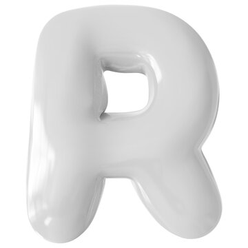 White Letter R Font Bubble