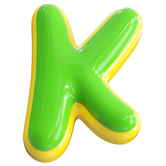 Green Letter K Font Bubble