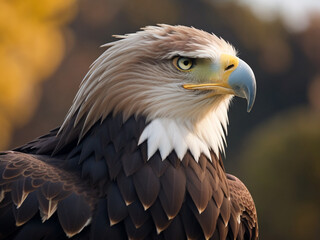 Obraz premium focus shot of eagle on cozy blurred background