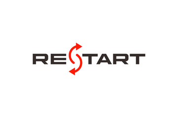vector is the word "Restart". Square, elegant and outline