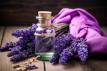 Fototapeta na wymiar bunch of lavender flowers tied with string