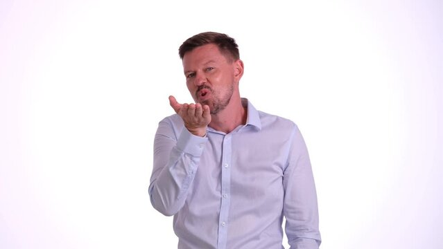 I love myself and portrait of selfish person standing smiling with pleasure and pride. Narcissistic smiling man