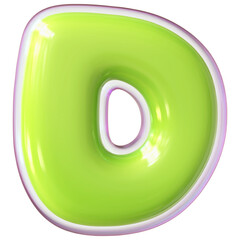 Green Letter D Font Bubble